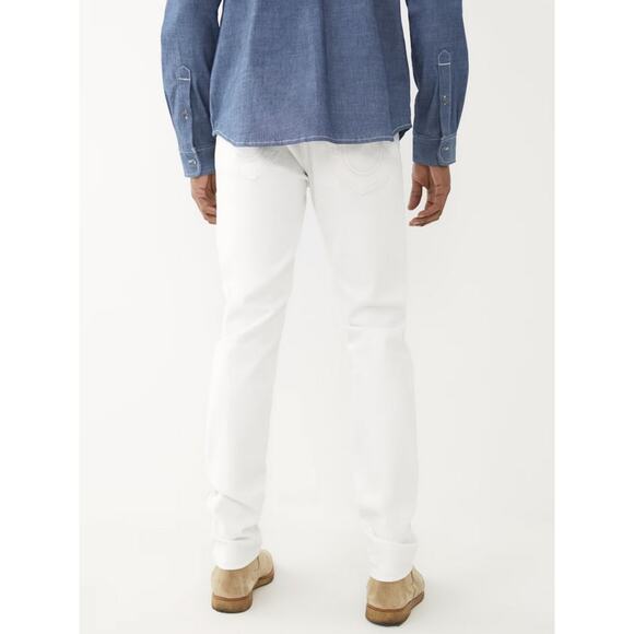 True Religion Men's Rocco Renegade Relaxed Skinny Fit Stretch White Jeans - Picture 6 of 9